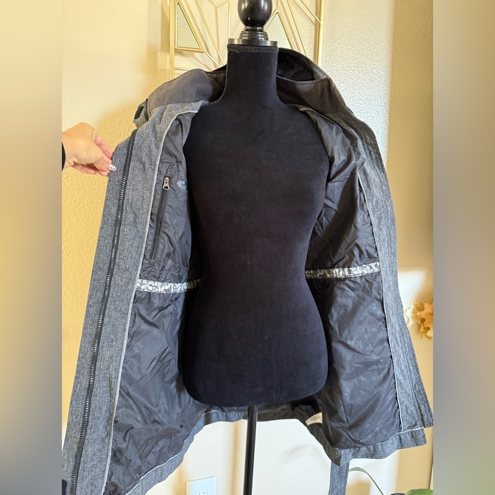 REI Co-op La Selva Waterproof Rain Jacket Trench Gray Belted Hooded XS - Picture 3 of 10